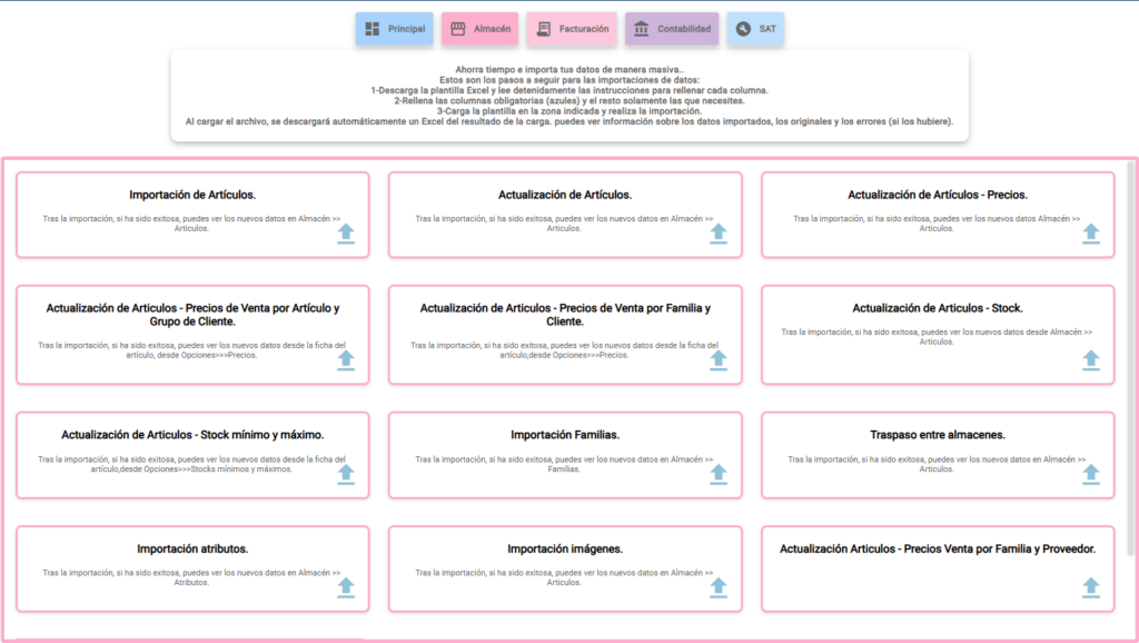 actualizar existencias stock 