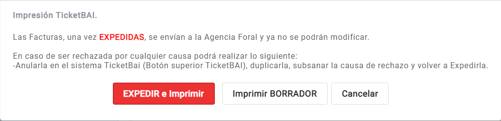 expedición de facturas TicketBAI