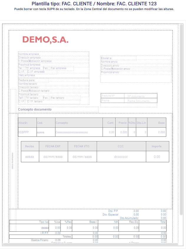 factura cliente plantilla